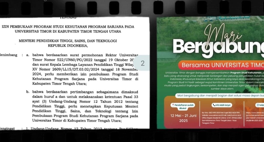SK Mendiktisaintek Terbit, Prodi Kehutanan Unimor Siap Terima Mahasiswa Baru
