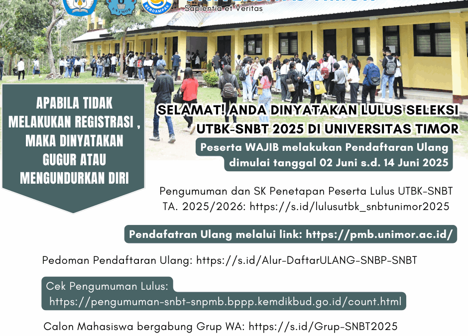 UTBK SNBT 2025 Diumumkan, Unimor Terima 846 Calon Mahasiswa Baru