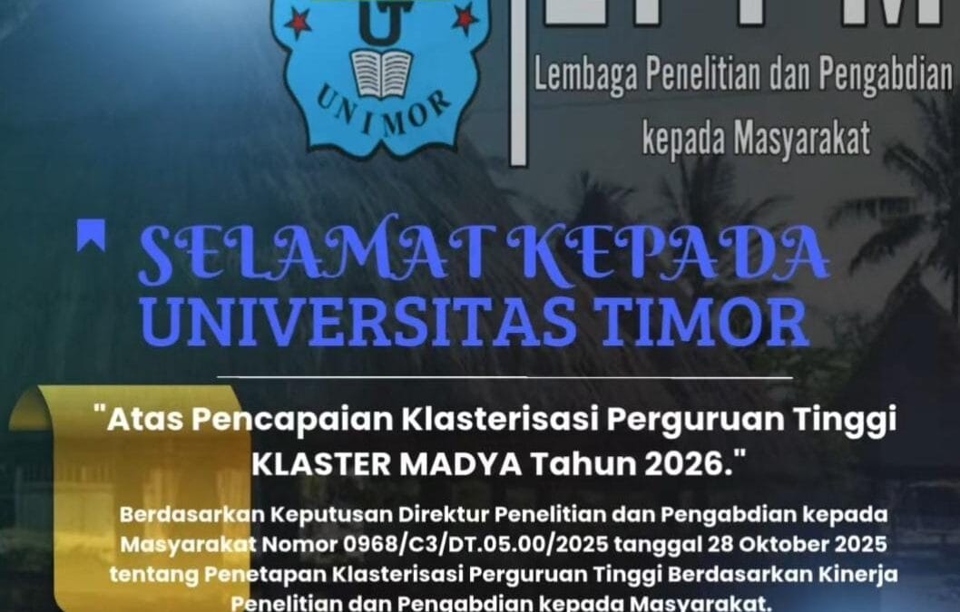 LPPM Unimor Sukses Pertahankan Klasterisasi Nasional Sebagai Perguruan Tinggi Madya Tahun 2026