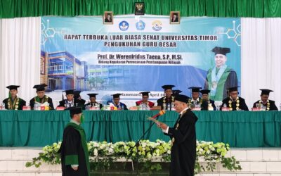Unimor Resmi Kukuhkan Prof. Dr. Werenfridus Taena, S.P., M.Si Sebagai Guru Besar Bidang Kepakaran Perencanaan Pembangunan Wilayah
